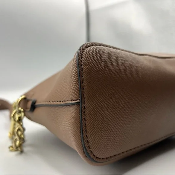 Steve Madden Crossbody Shoulder Handbag Purse Brown Bag Chain Accent - Picture 9 of 11